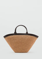 Large Natural Fibre Bag With Double Handle Chocolate