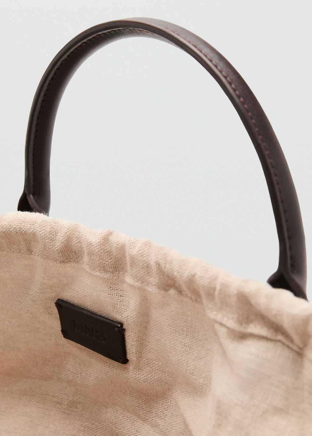 Large Natural Fibre Bag With Double Handle Chocolate