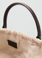 Large Natural Fibre Bag With Double Handle Chocolate