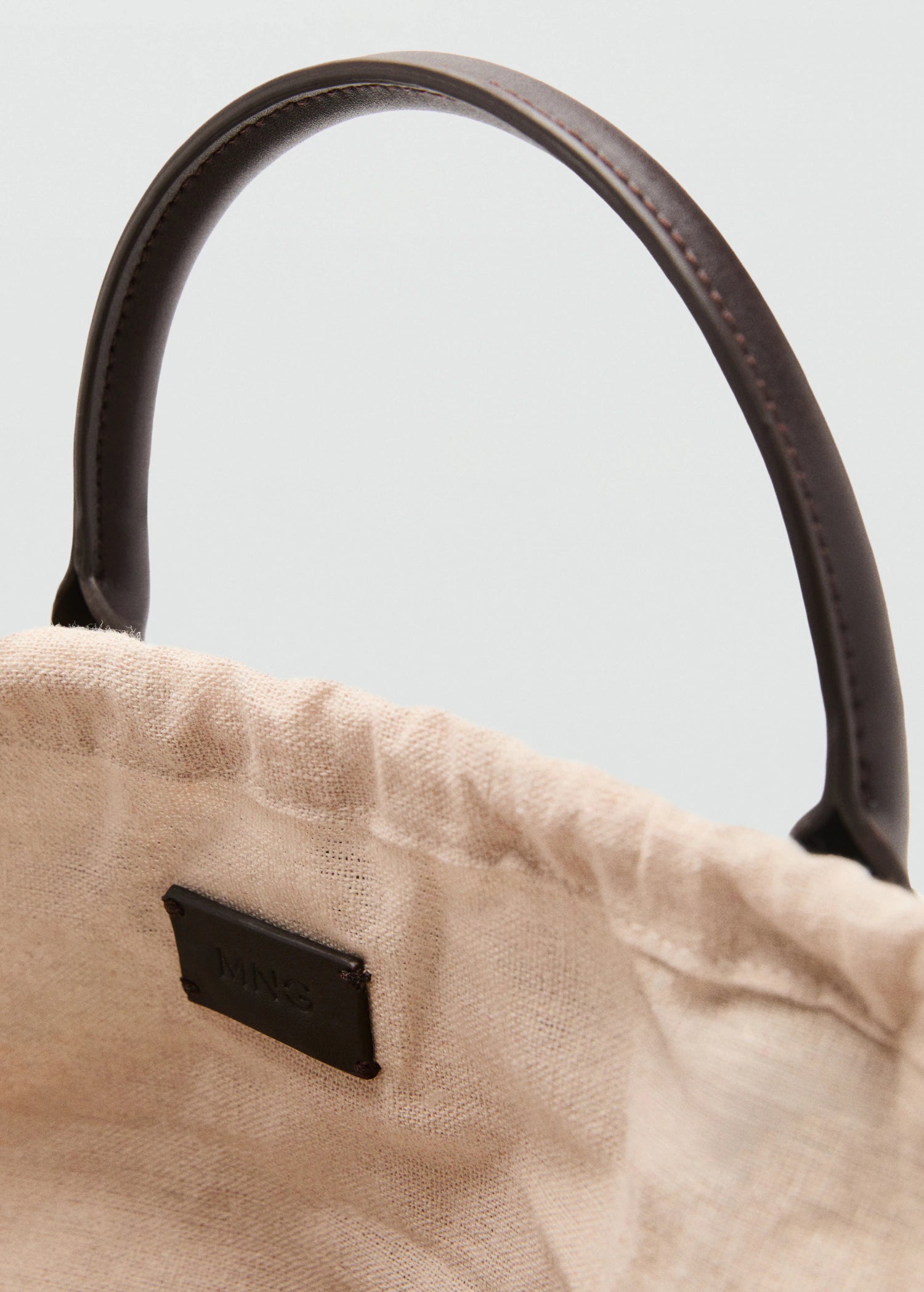 Large Natural Fibre Bag With Double Handle Chocolate