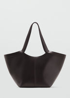 Large Leather Shoulder Bag Chocolate