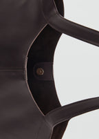 Large Leather Shoulder Bag Chocolate