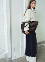 Large Leather Shoulder Bag Chocolate