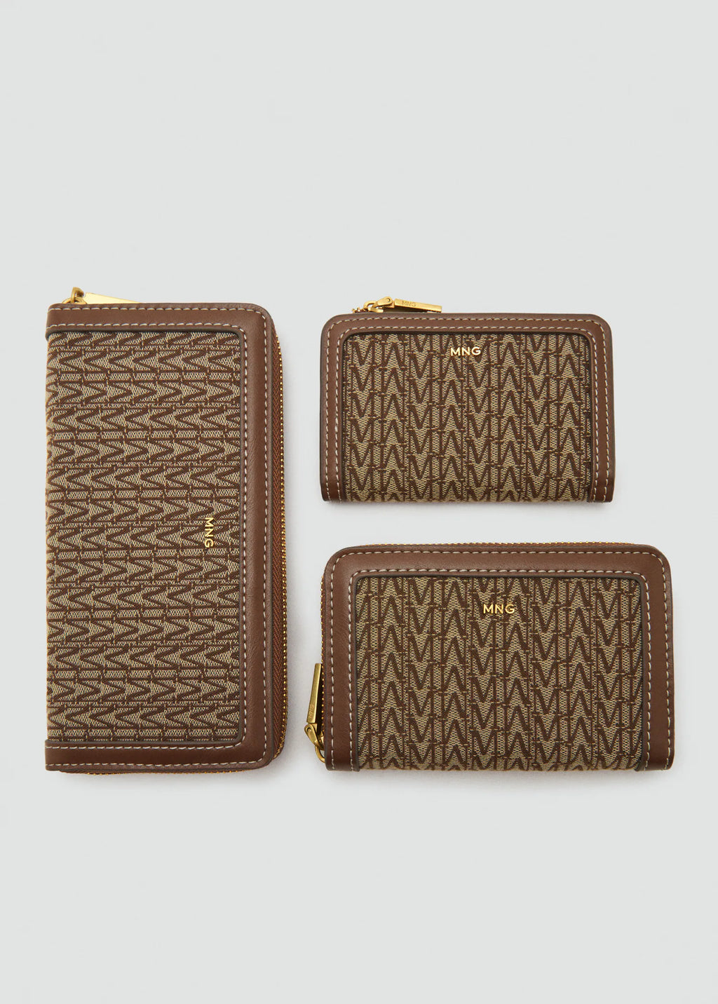 Large Jacquard Wallet With Logo Chocolate