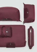 Large Combined Nylon Toiletry Bag Burgundy