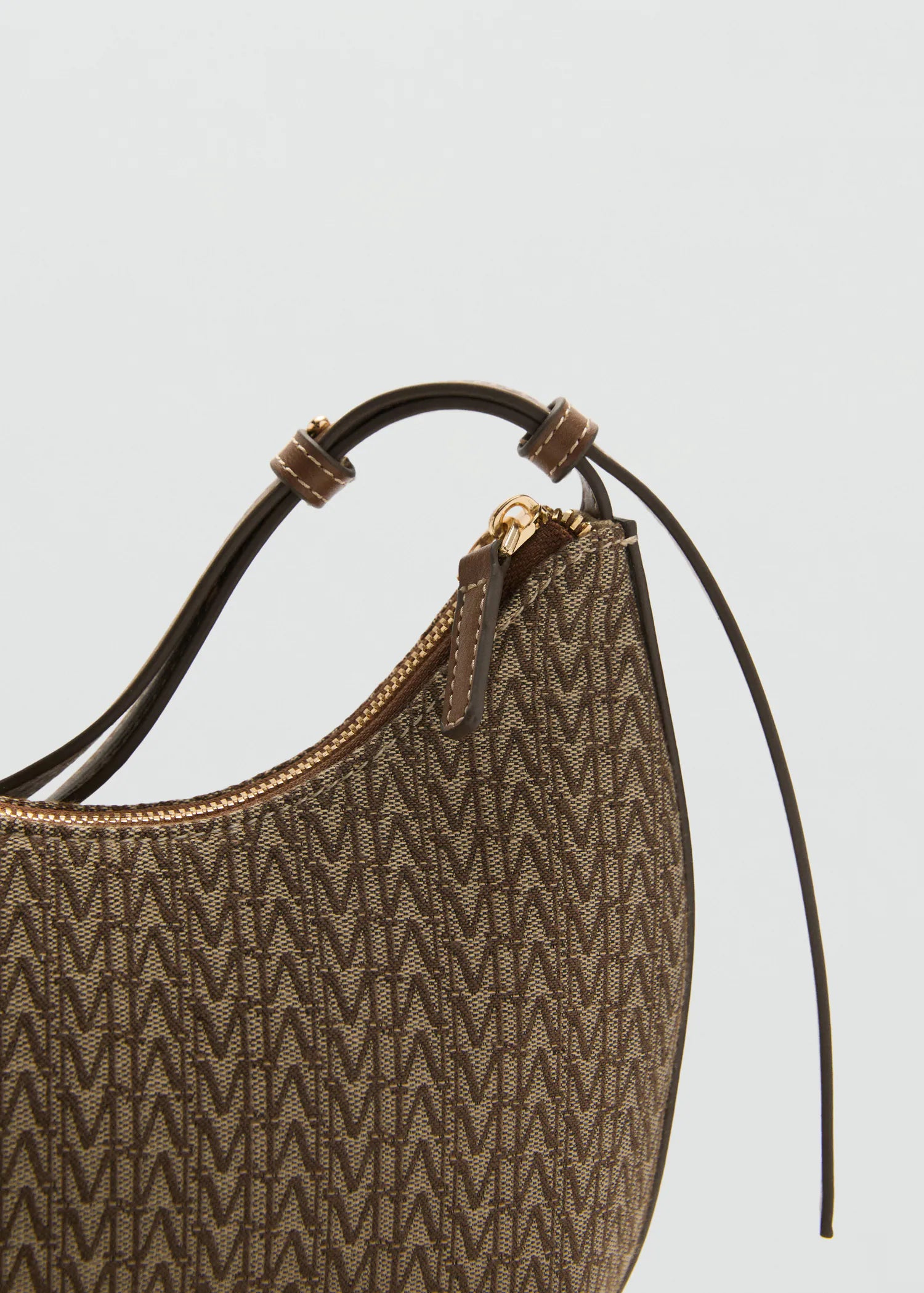 Jacquard Shoulder Bag With Logo Chocolate
