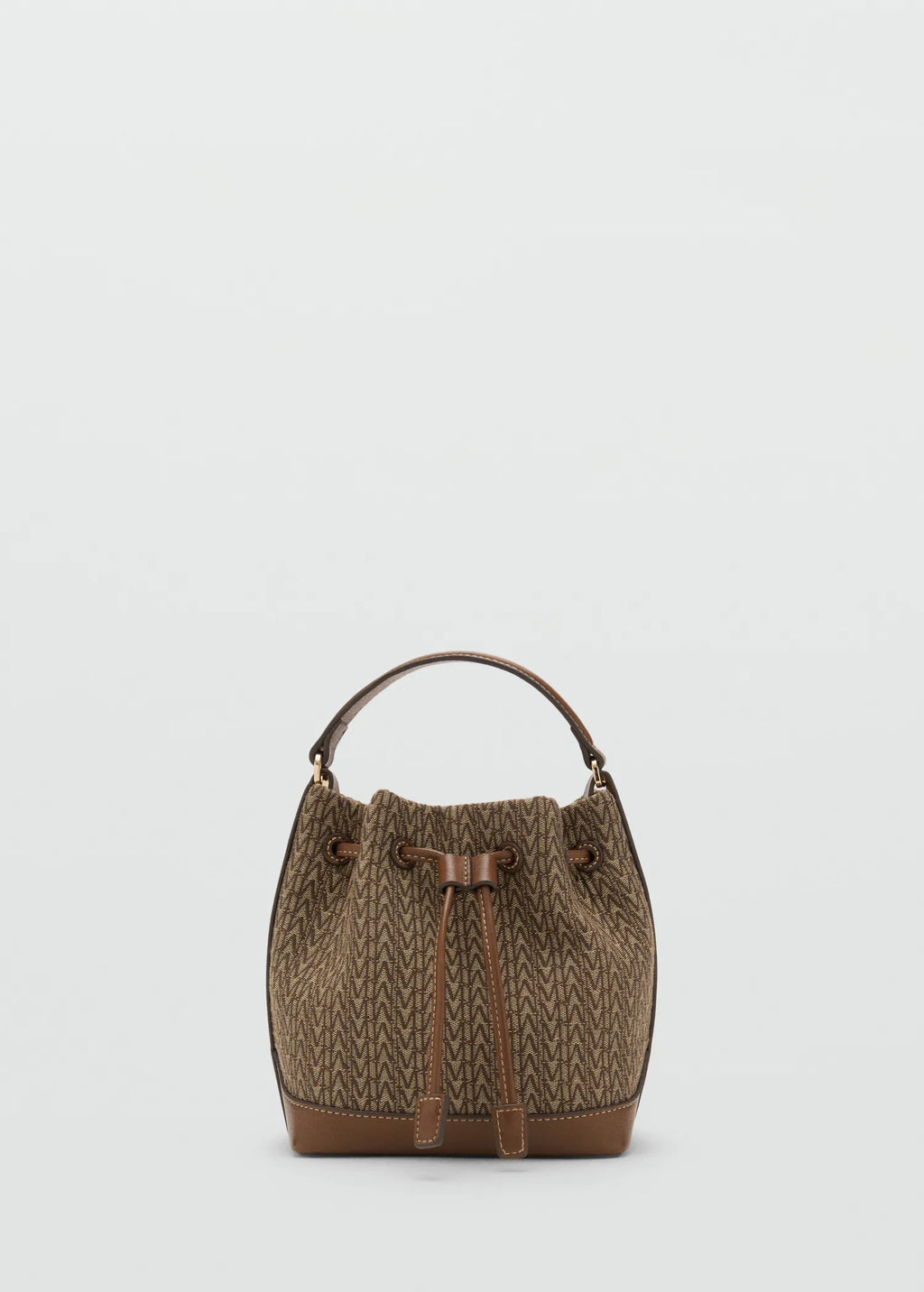 Jacquard Bucket Bag With Logo Chocolate