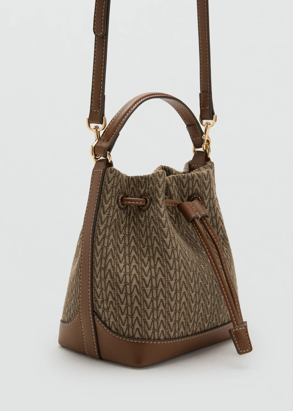 Jacquard Bucket Bag With Logo Chocolate