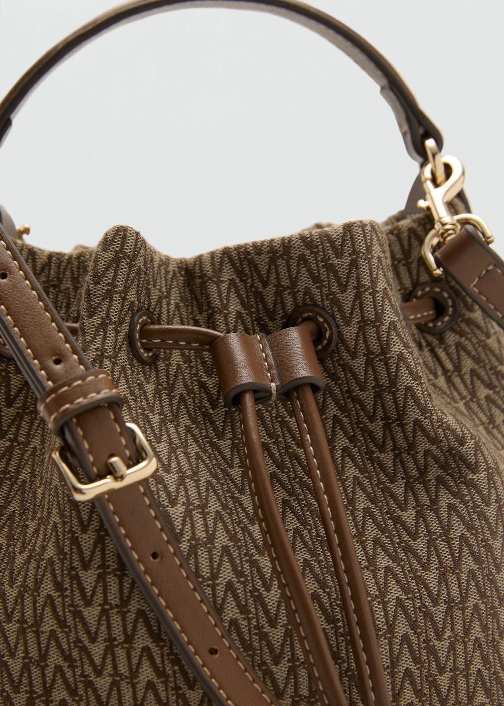Jacquard Bucket Bag With Logo Chocolate