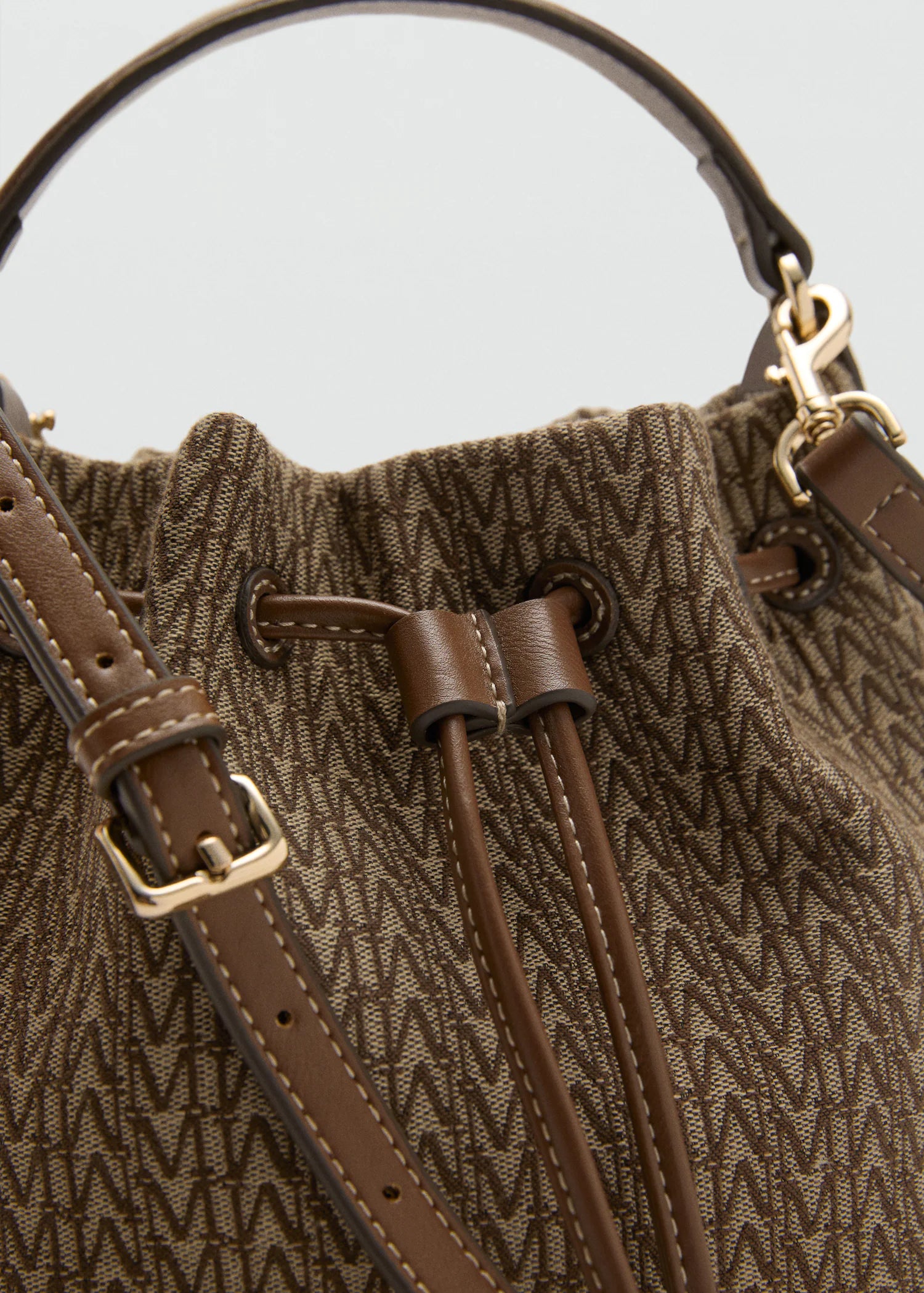 Jacquard Bucket Bag With Logo Chocolate