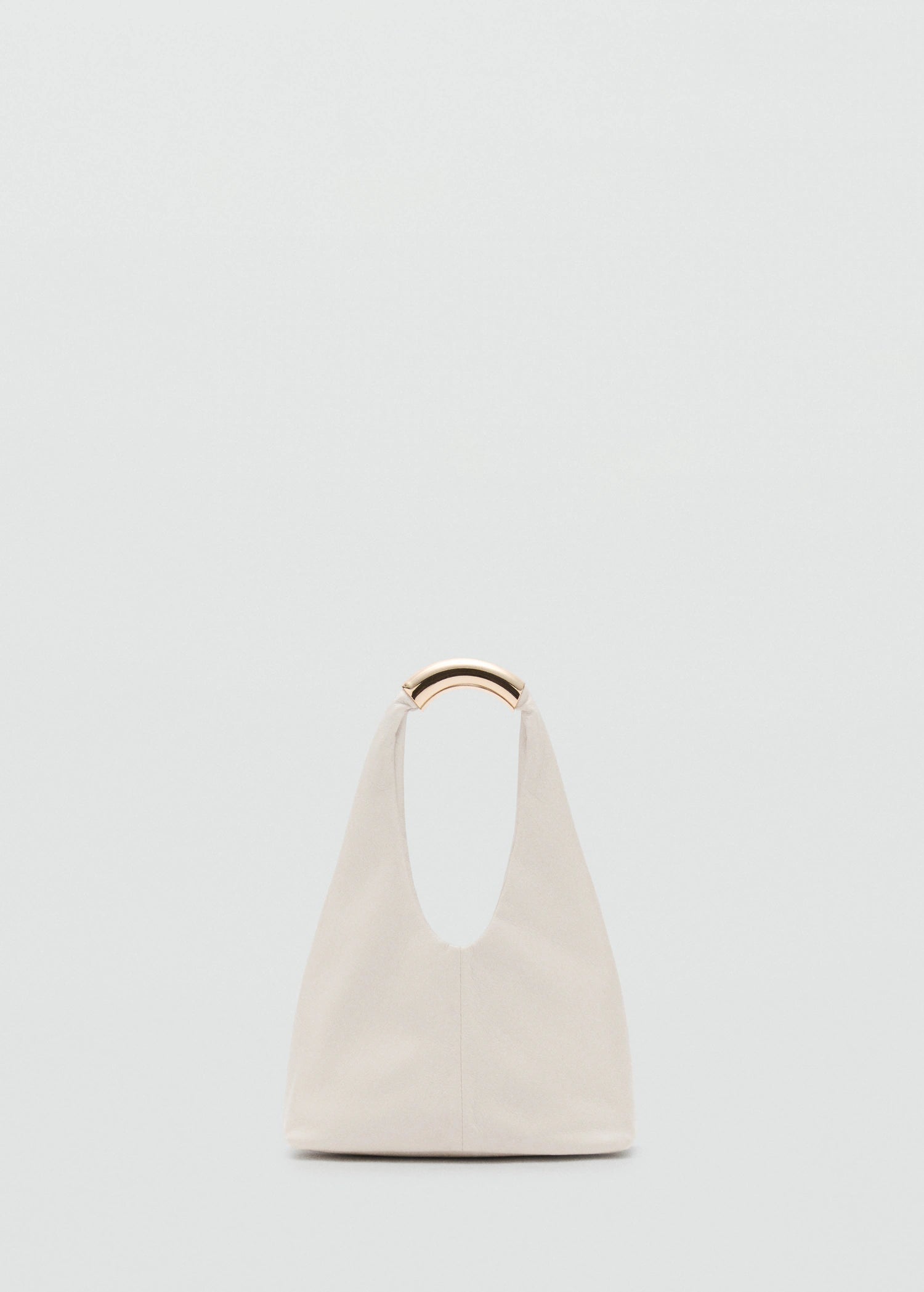 Handbag With Metal Handle Off White