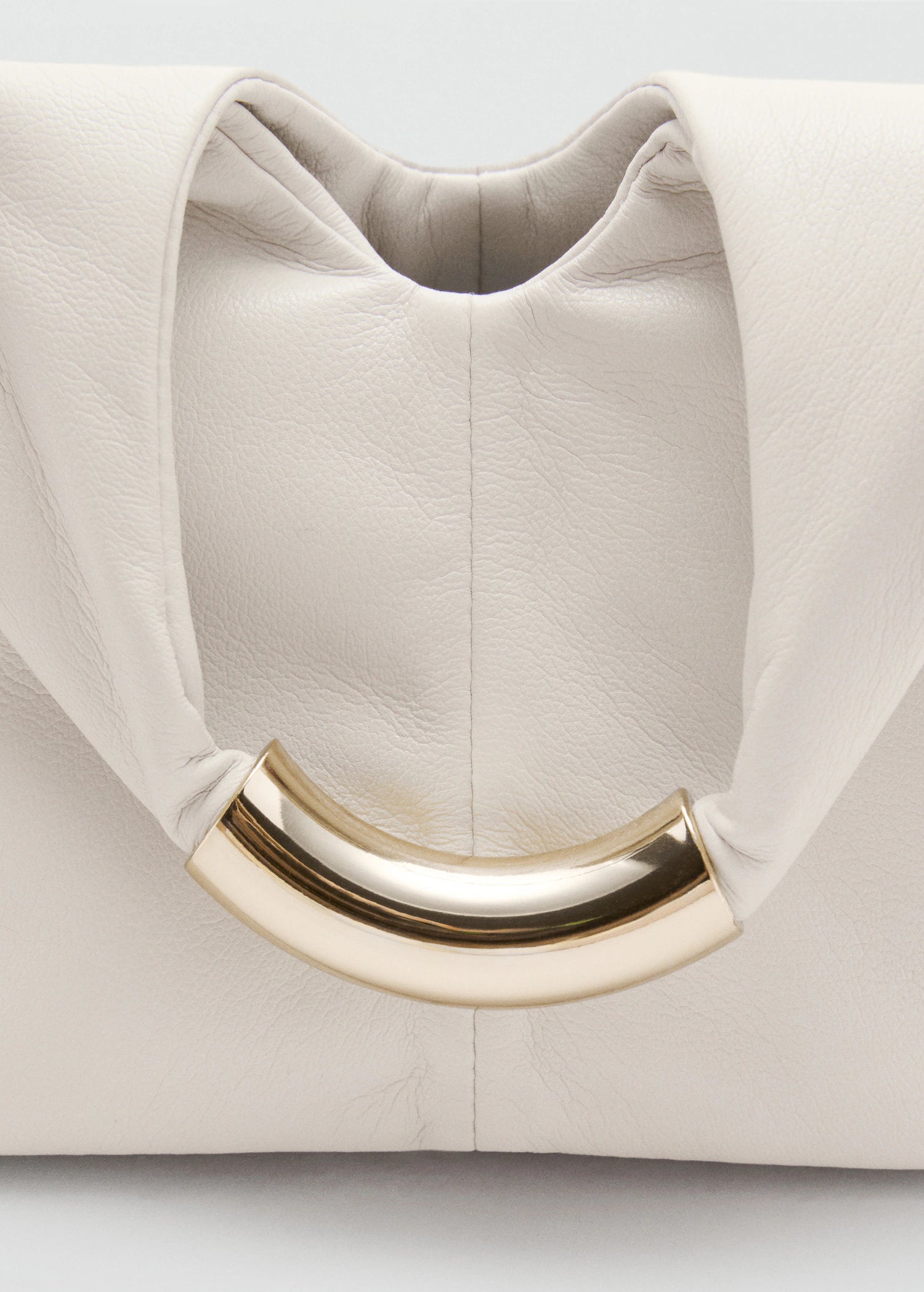 Handbag With Metal Handle Off White