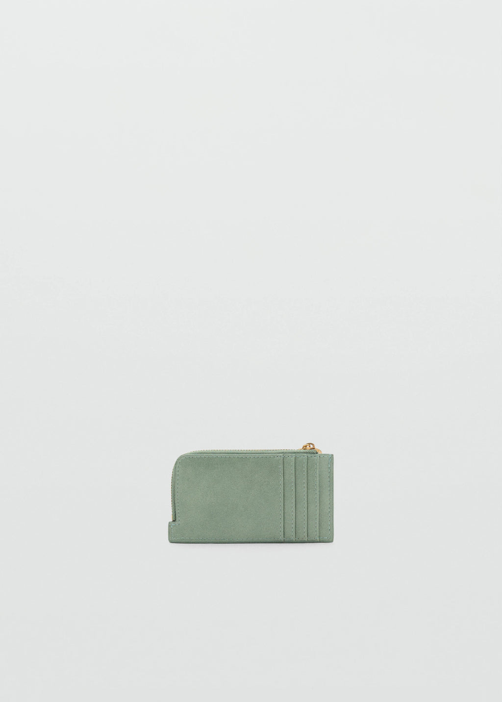 Hammered Leather Effect Card Holder With Zip Aqua Green