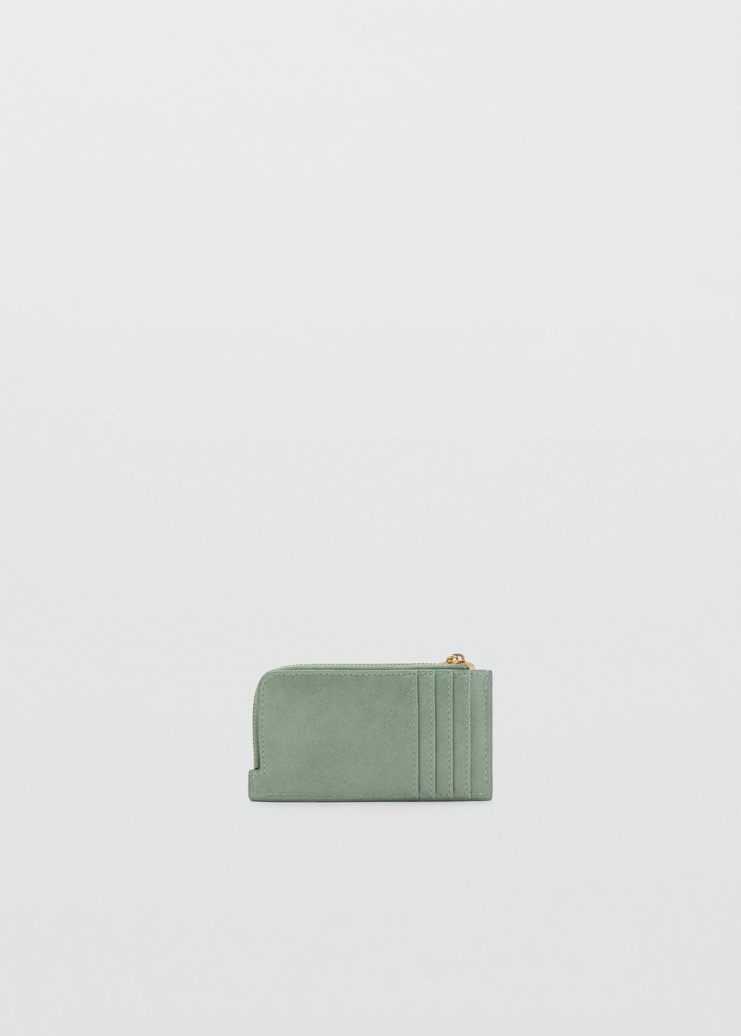 Hammered Leather Effect Card Holder With Zip Aqua Green