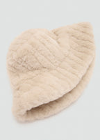 Hair Effect Bucket Hat Ecru