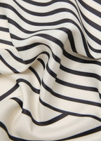 Geometric Stripe Print Scarf Ecru