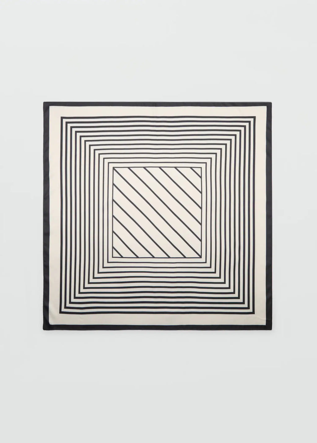 Geometric Stripe Print Scarf Ecru