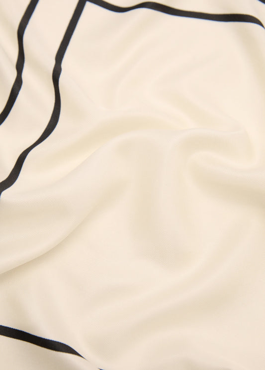 Geometric Printed Foulard Ecru