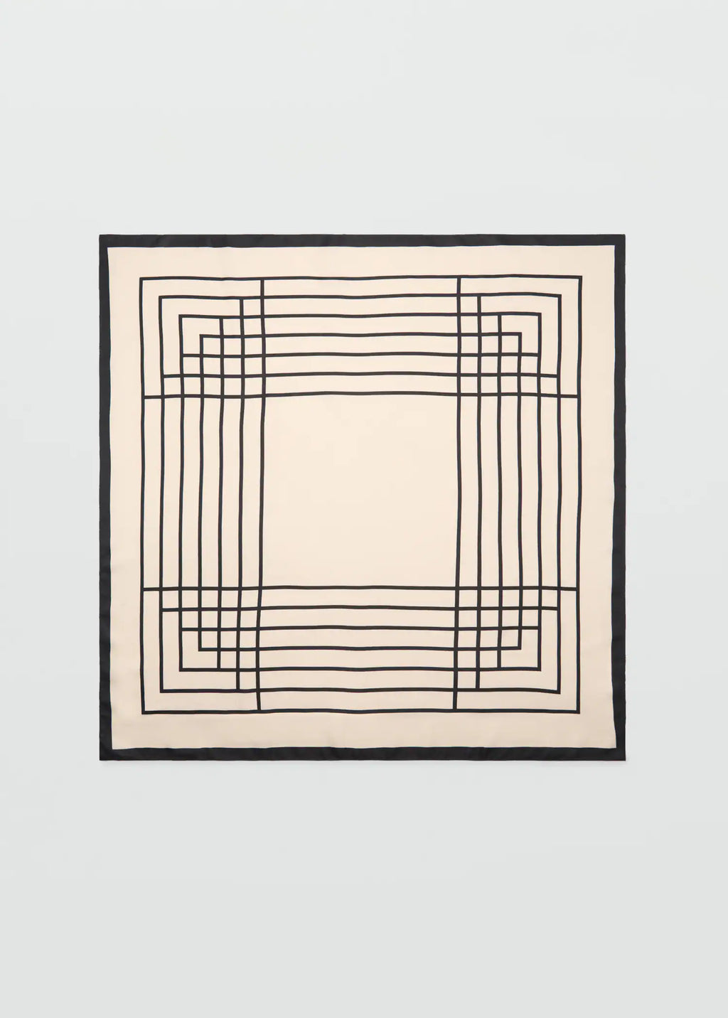 Geometric Printed Foulard Ecru