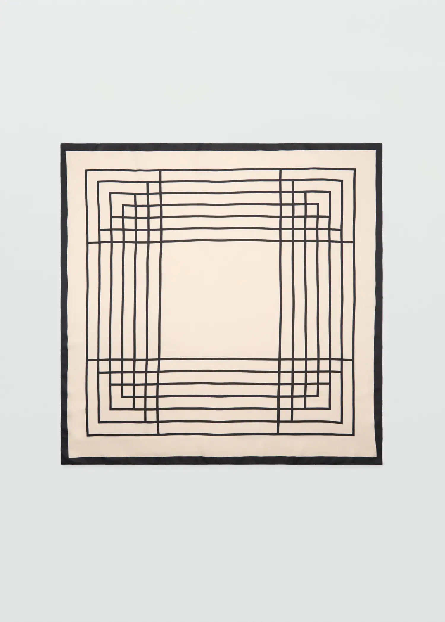 Geometric Printed Foulard Ecru