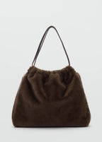 Fur Effect Shoulder Bag Chocolate