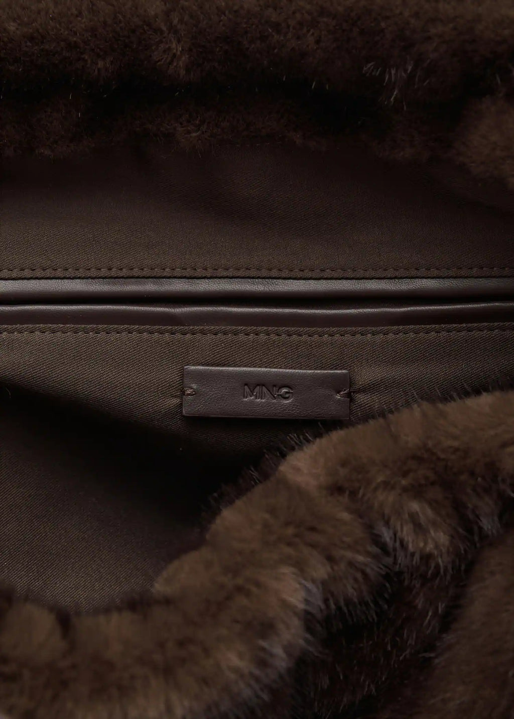 Fur Effect Shoulder Bag Chocolate