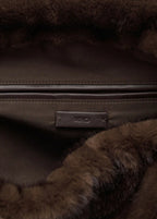 Fur Effect Shoulder Bag Chocolate