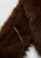 Fur Effect Scarf Brown