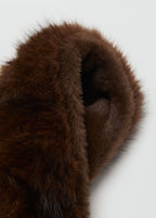 Fur Effect Scarf Brown