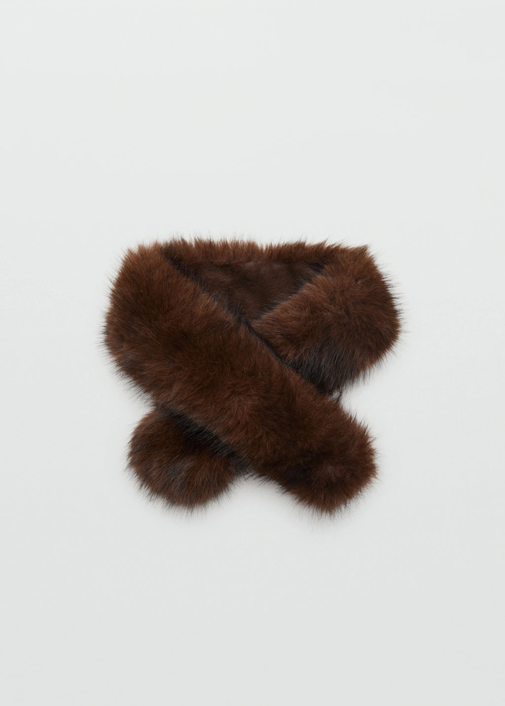 Fur Effect Scarf Brown