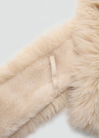 Fur Effect Scarf Beige