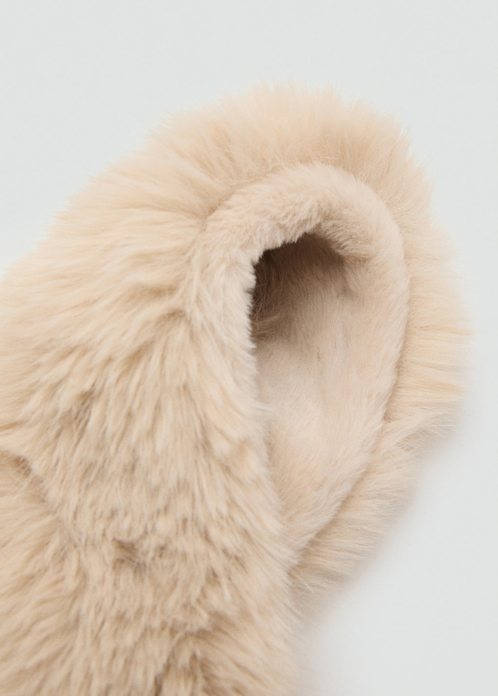 Fur Effect Scarf Beige