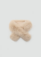 Fur Effect Scarf Beige