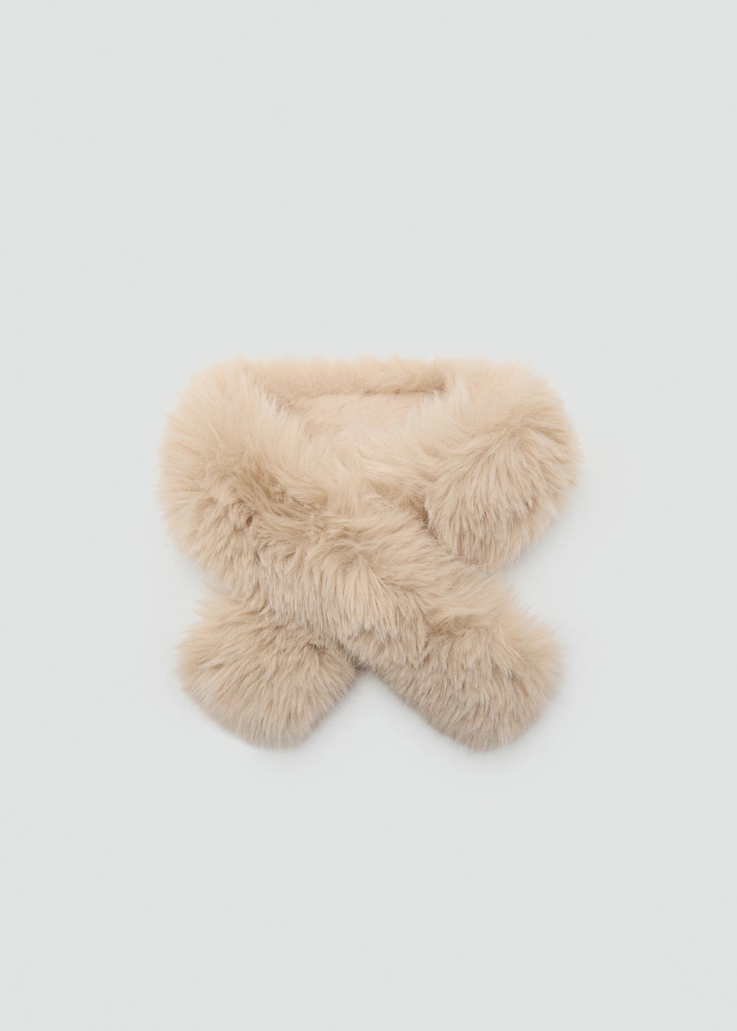 Fur Effect Scarf Beige