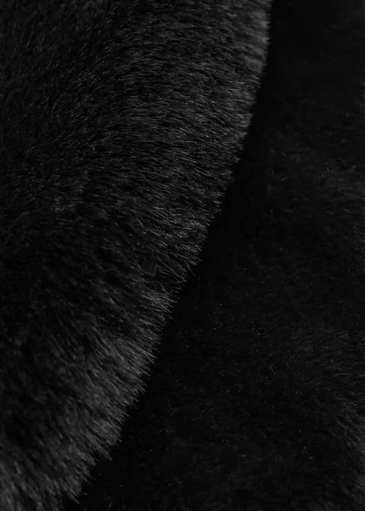 Fur Effect Scarf Black