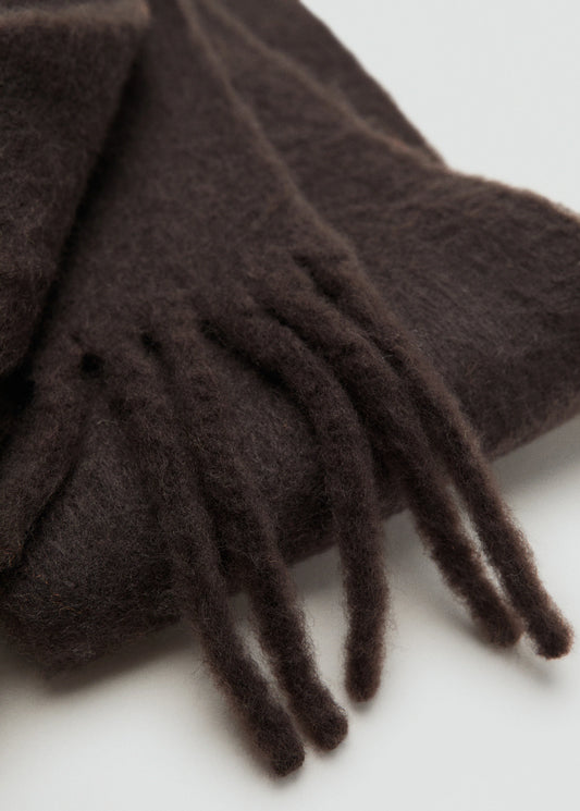 Fringed Edge Scarf Chocolate