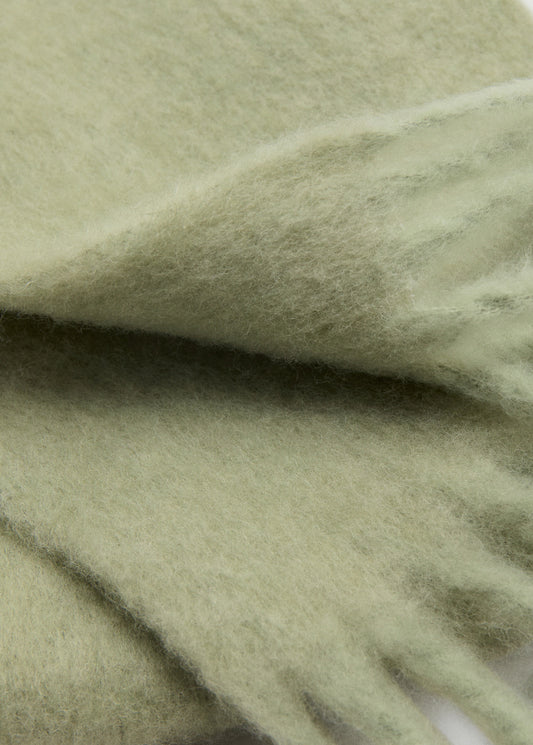 Fringed Edge Scarf Aqua Green