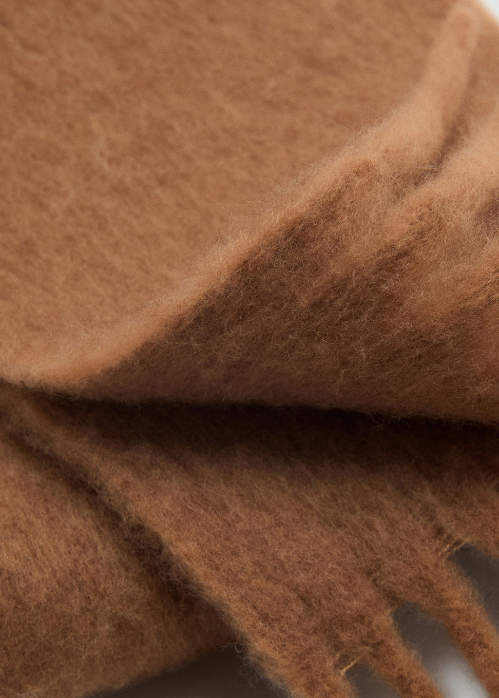 Fringed Edge Scarf Medium Brown