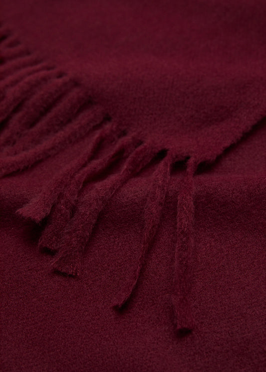 Fringed Edge Scarf Burgundy