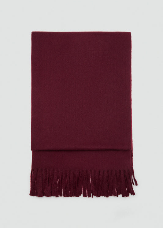 Fringed Edge Scarf Burgundy