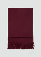 Fringed Edge Scarf Burgundy