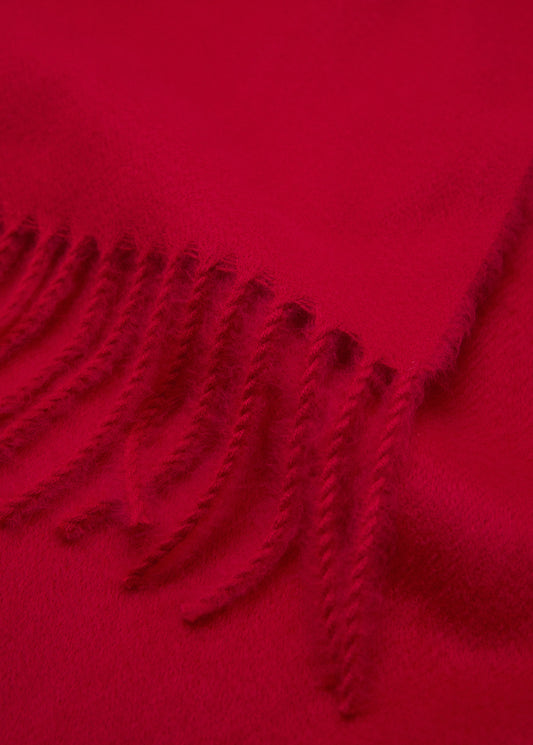 Fringed Edge Scarf Red