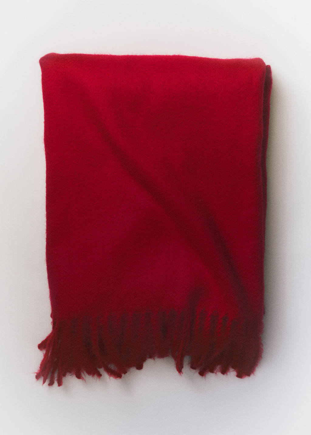 Fringed Edge Scarf Red