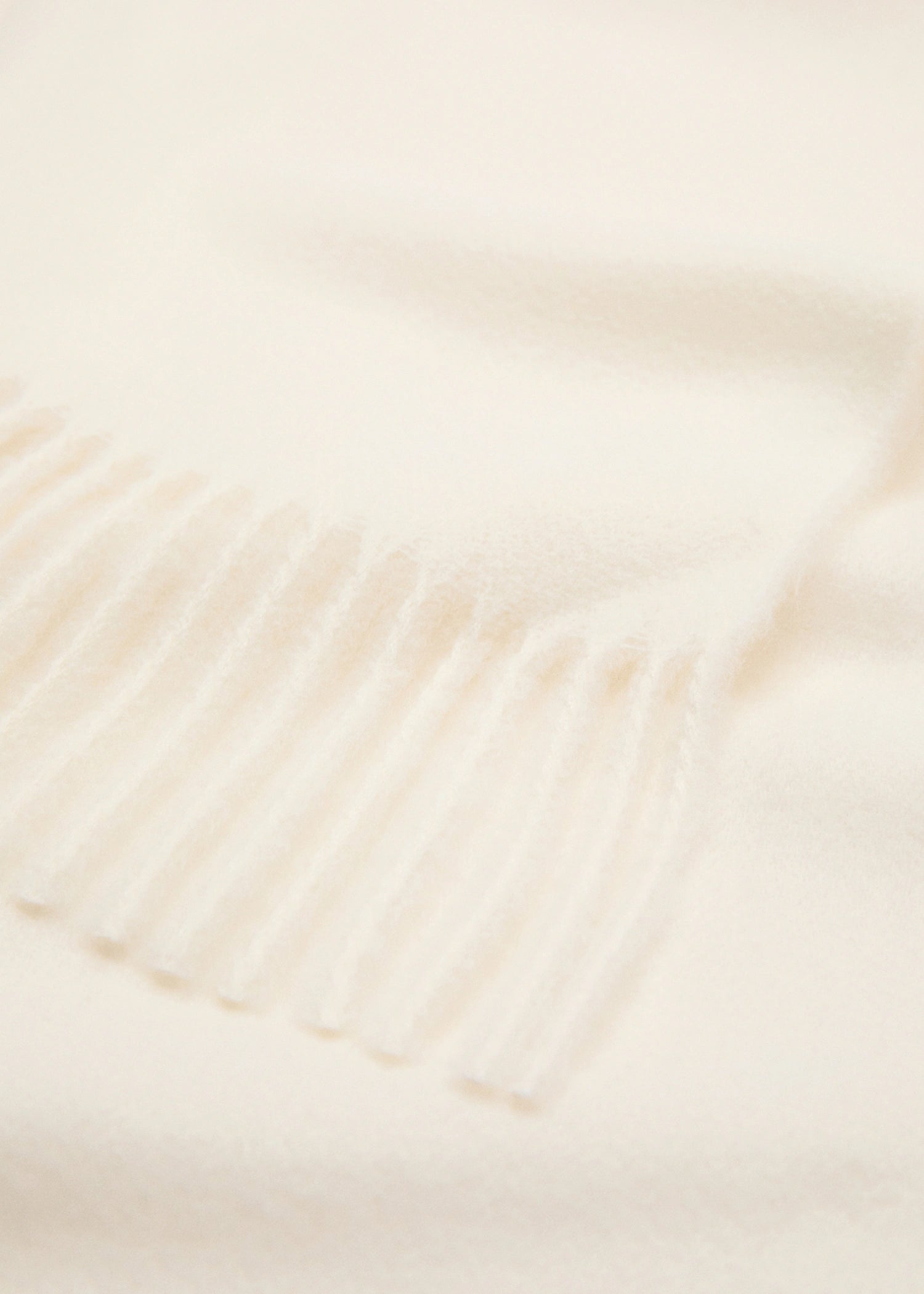 Fringed Edge Scarf Ecru