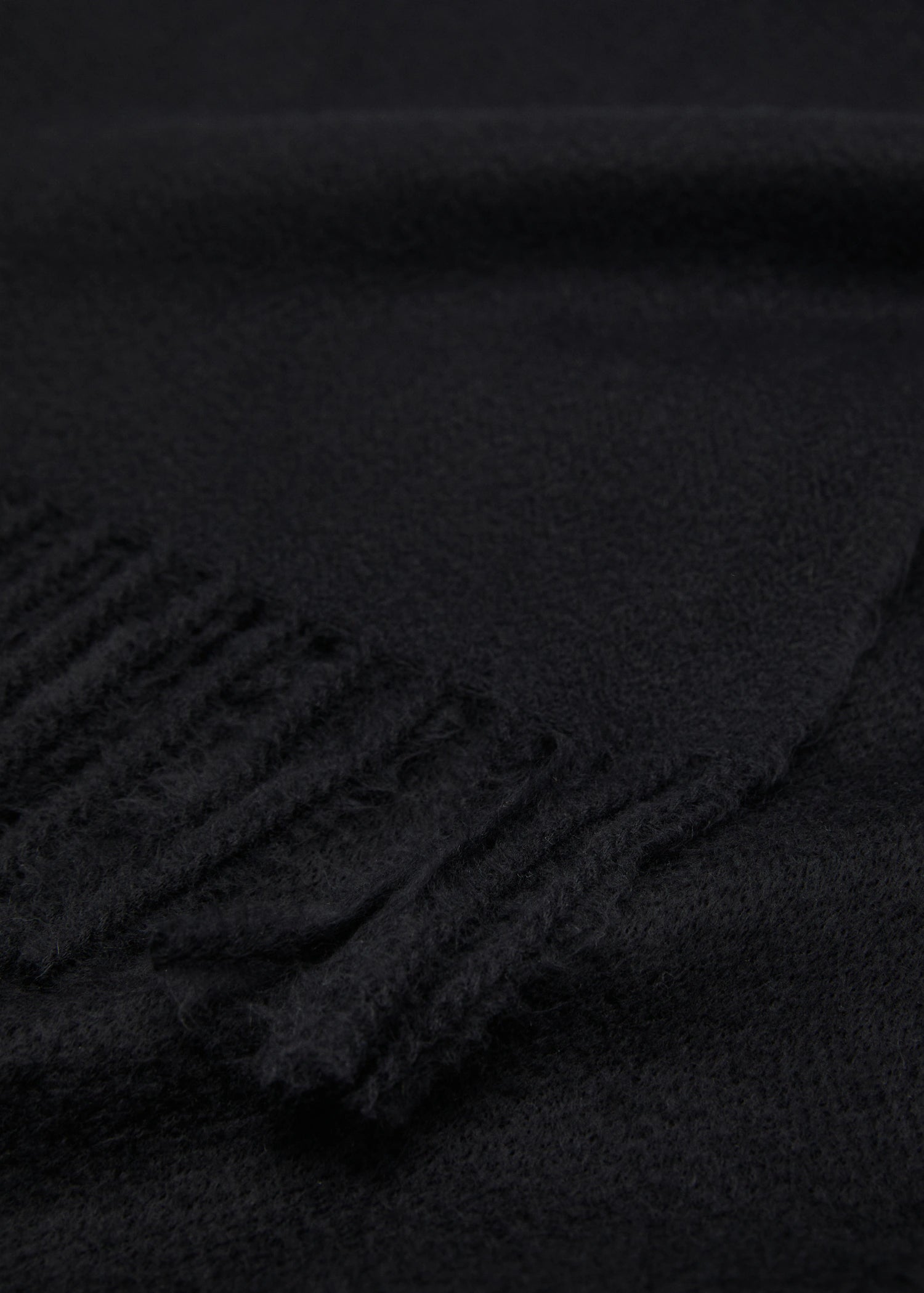 Fringed Edge Scarf Black