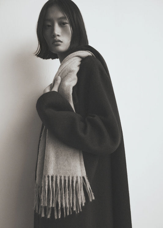 Fringed Edge Scarf Light Heather Grey