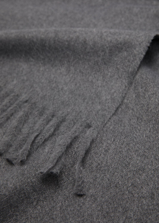 Fringed Edge Scarf Dark Heather Grey