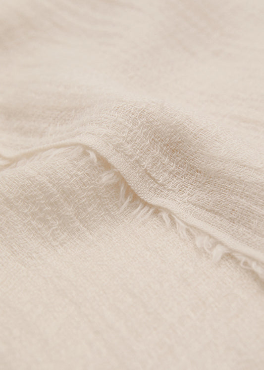 Frayed Edge Scarf Ecru