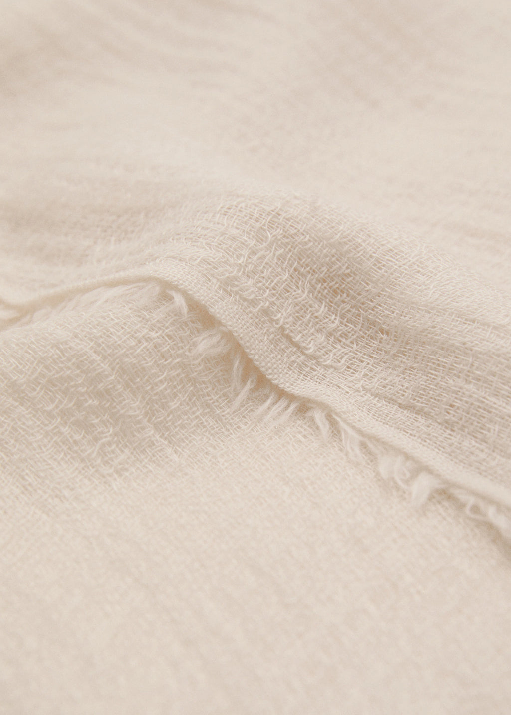 Frayed Edge Scarf Ecru