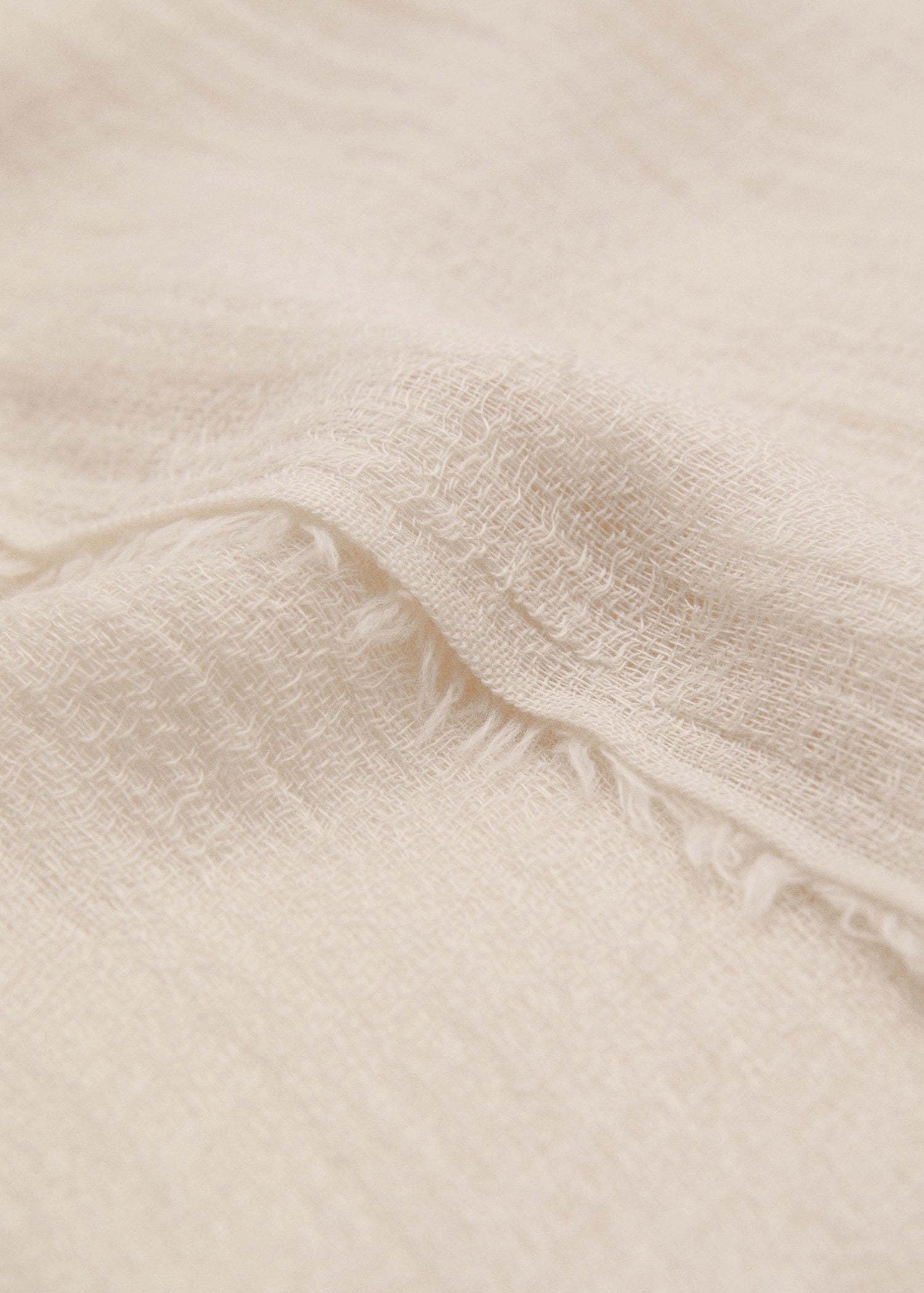 Frayed Edge Scarf Ecru